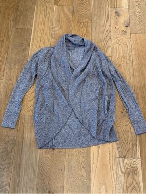 Barefoot Dreams Heather Gray Open Front Shawl Collar Cardigan